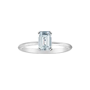 14K White Gold (1.00ct) Emerald Cut Lab Grown Diamond Engagement Ring