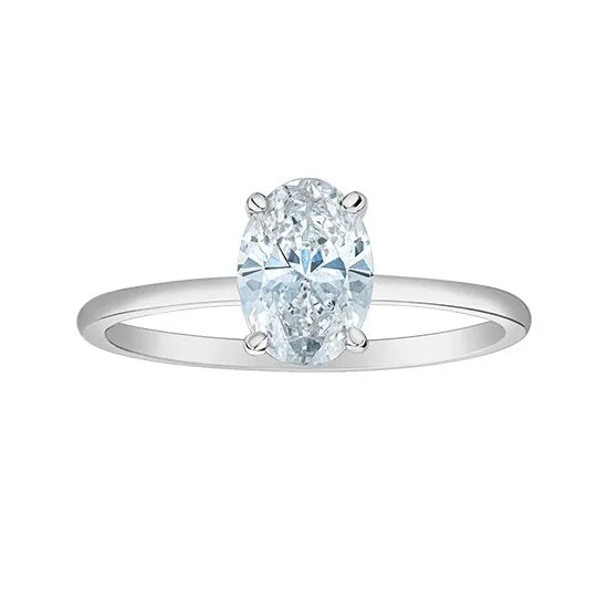 14K White Gold (1.00ct) Oval Lab Grown Diamond Engagement Ring