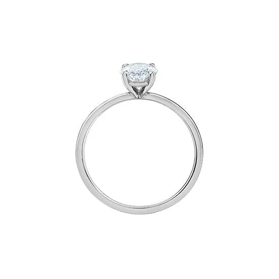 14K White Gold (1.00ct) Oval Lab Grown Diamond Engagement Ring