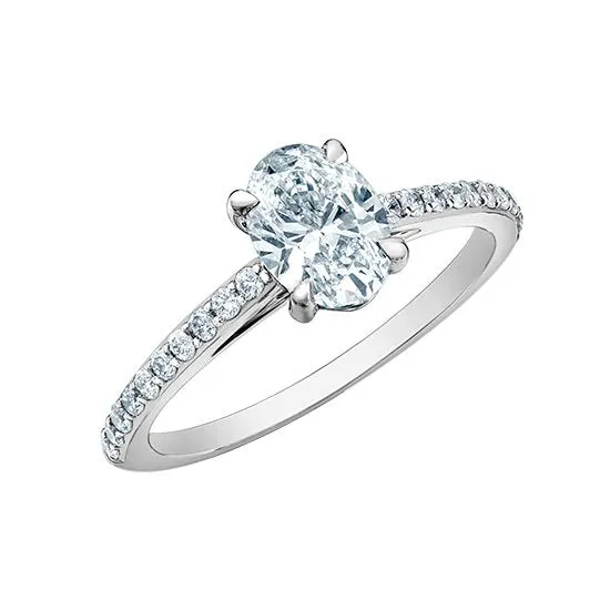 14K White Gold (1.20ct) Oval Lab Grown Diamond Engagement Ring