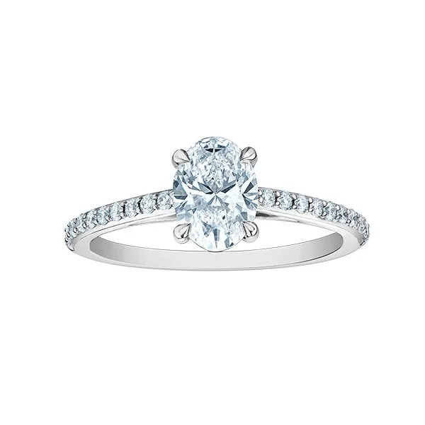 14K White Gold (1.20ct) Oval Lab Grown Diamond Engagement Ring