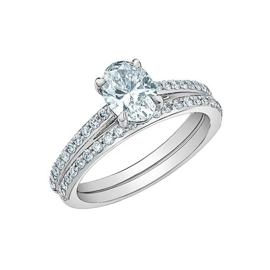14K White Gold (1.20ct) Oval Lab Grown Diamond Engagement Ring