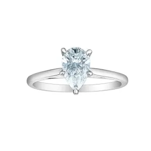 14K White Gold (1.50ct) Pear Shaped Lab Grown Diamond Engagement Ring