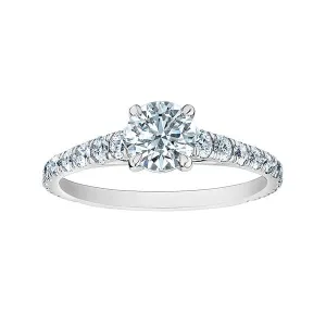 14K White Gold (1.50ct) Round Lab Grown Diamond Engagement Ring