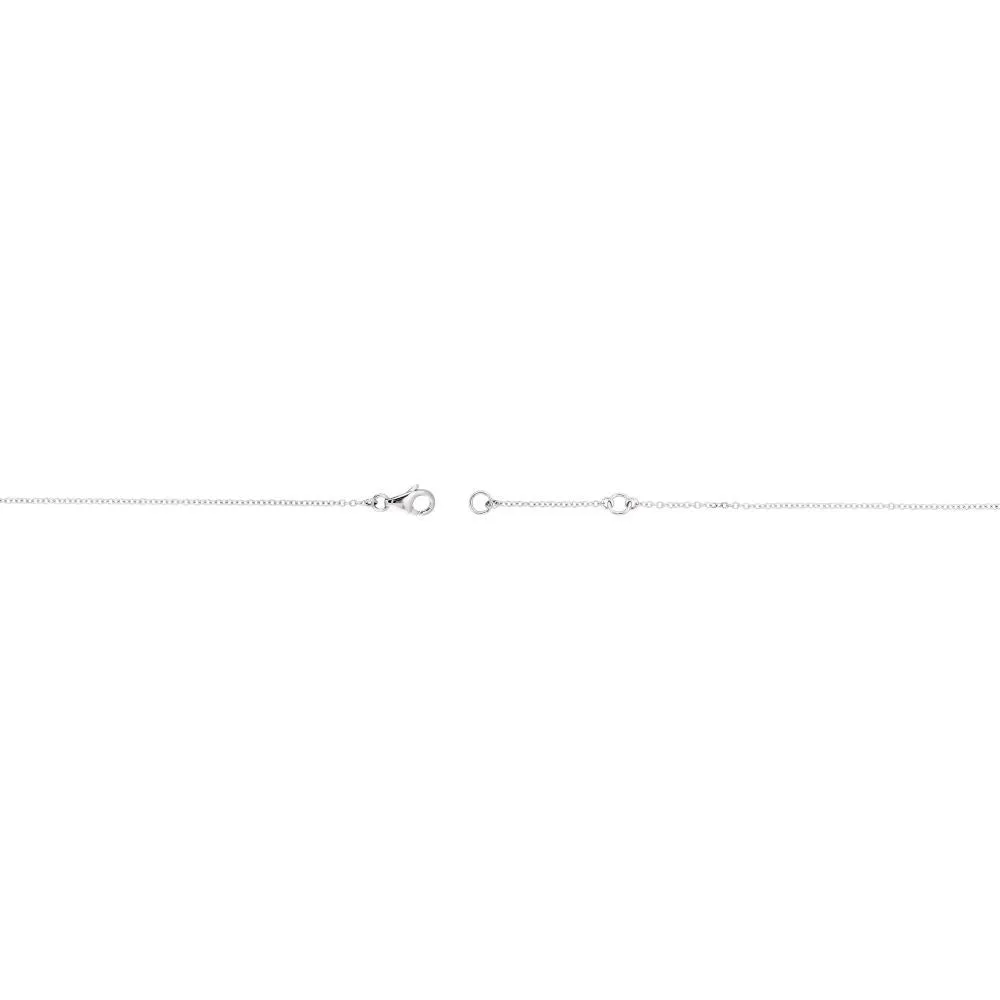14k White Gold 1/6 CTW Diamond Double Sideways Cross 8" Bracelet