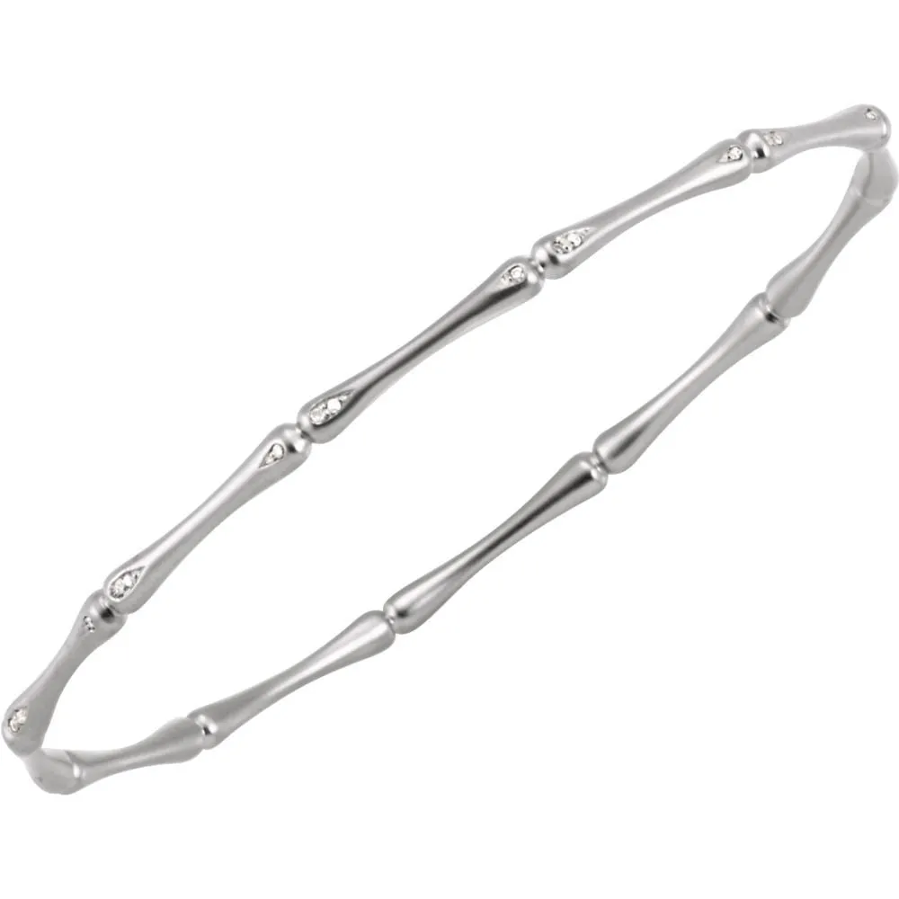 14k White Gold 60mm 1/6 CTW Diamond Bracelet