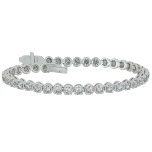 14k White Gold LINE 4-PRONG 40D=5.40TW GH/VS-SI BR 7" length