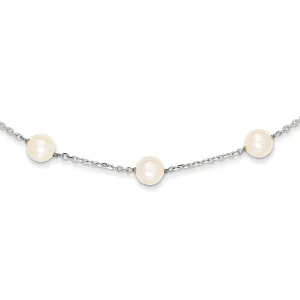 14k White Gold White Cultured Pearl Necklace