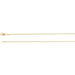 14K Yellow 1 mm Rounded Box 7" Bracelet