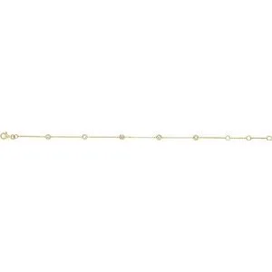 14K Yellow 1/4 CTW Diamond Bezel-Set 5-Station Bracelet