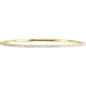14K Yellow 3 CTW Diamond Stackable Bangle 8" Bracelet