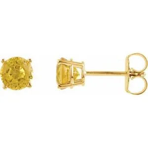14K Yellow 5 mm Natural Yellow Sapphire Stud Earrings