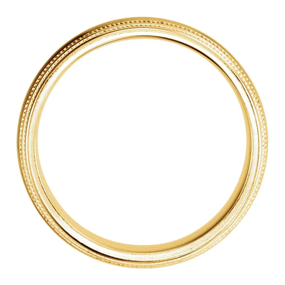 14K Yellow & White 8mm Double Milgrain Band Size 10