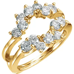 14k Yellow Gold 1 1/4 CTW Diamond Ring Guard, Size 6