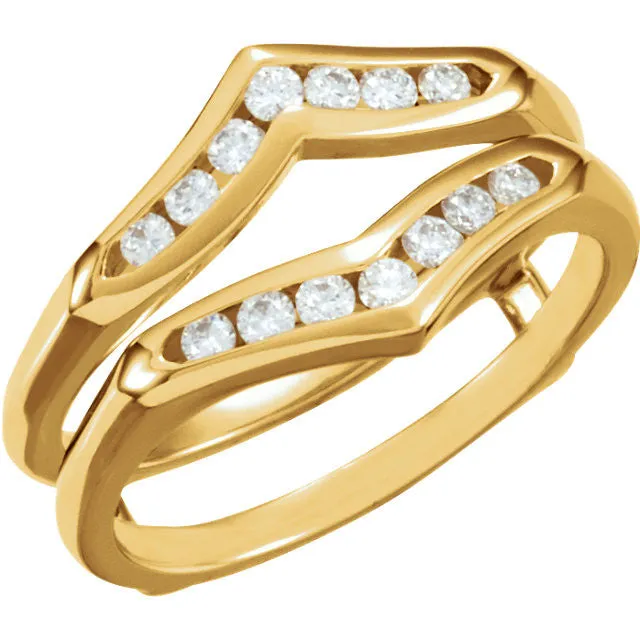14k Yellow Gold 1/4 CTW Diamond Ring Guard , Size 6