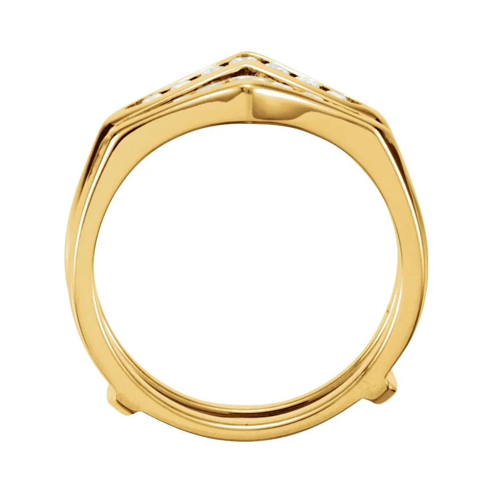 14k Yellow Gold 1/4 CTW Diamond Ring Guard , Size 6