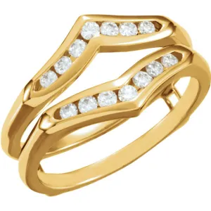 14k Yellow Gold 1/4 CTW Diamond Ring Guard , Size 6