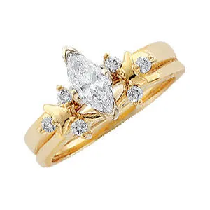 14k Yellow Gold 1/8 CTW Wrap-Style Ring Enhancer, Size 6