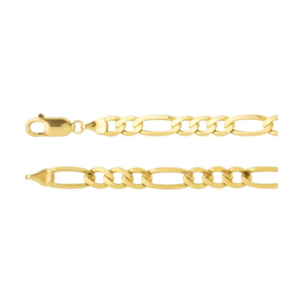 14k Yellow Gold 5.5mm Figaro 8" Chain