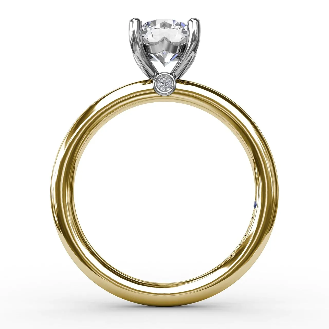 14K YELLOW GOLD FOUR-PRONG DIAMOND SOLITAIRE ENGAGEMENT RING MOUNTING (SETTING ONLY)