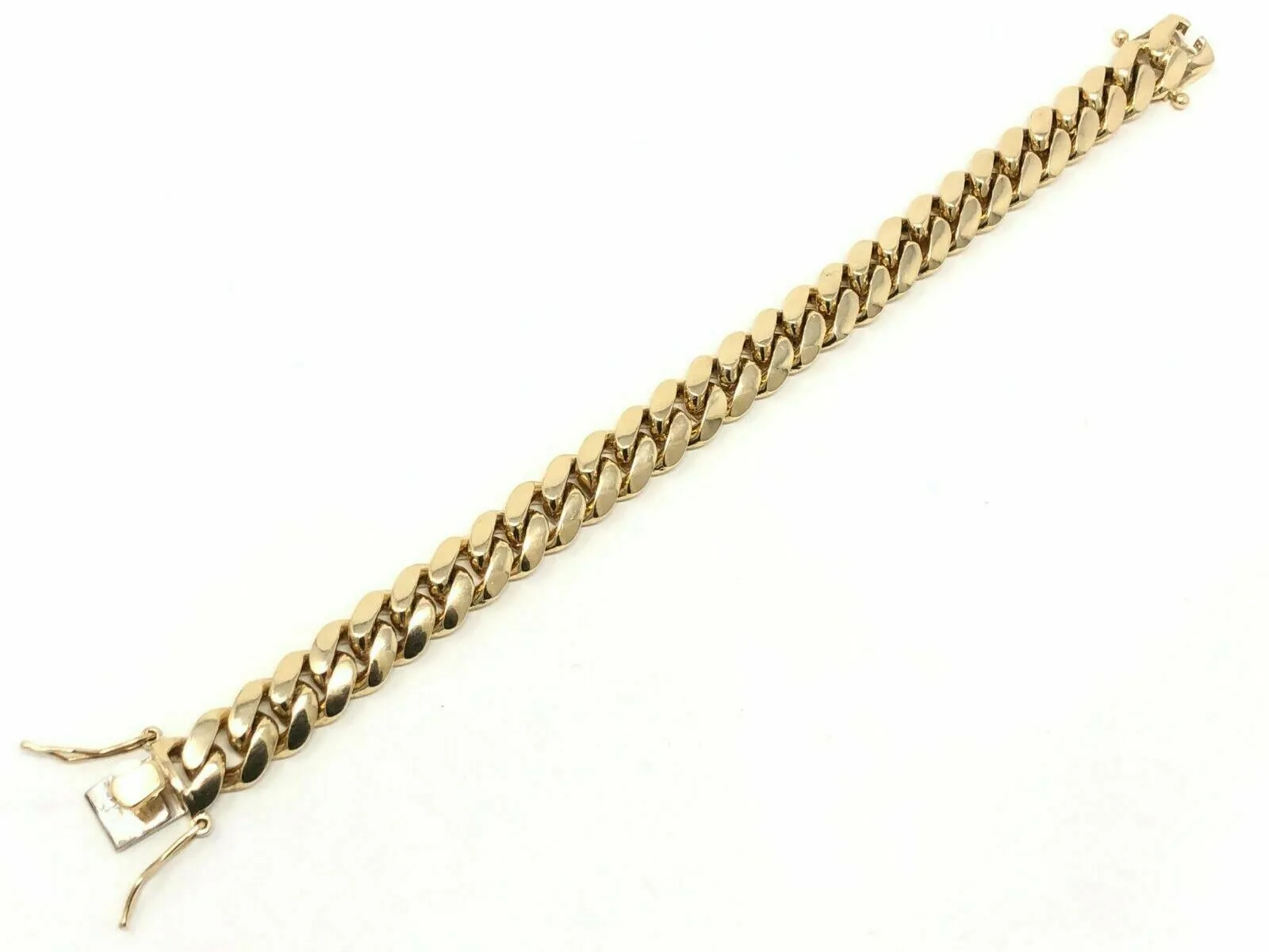 14k Yellow Gold Solid Miami Cuban Chain Bracelet 7" 11.5mm 74 grams