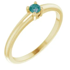 14K Yellow Lab-Grown Alexandrite Ring