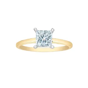 14K Yellow or White Gold (0.70ct) Princess Cut Lab Grown Diamond Diamond Solitaire Engagement Ring