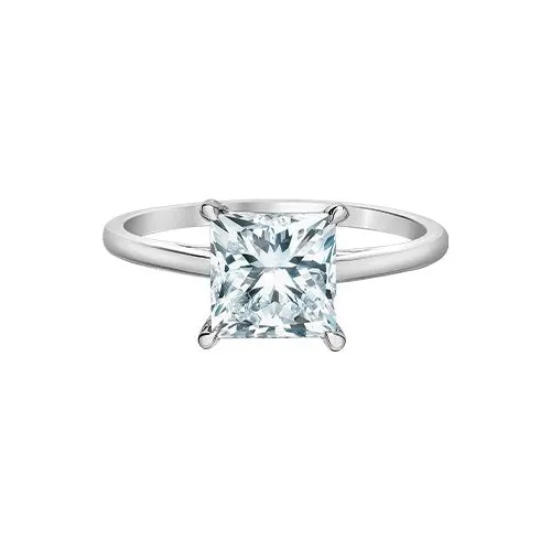 14K Yellow or White Gold (2.00ct) Princess Cut Lab Grown Diamond Diamond Solitaire Engagement Ring