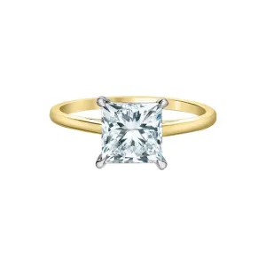 14K Yellow or White Gold (2.00ct) Princess Cut Lab Grown Diamond Diamond Solitaire Engagement Ring