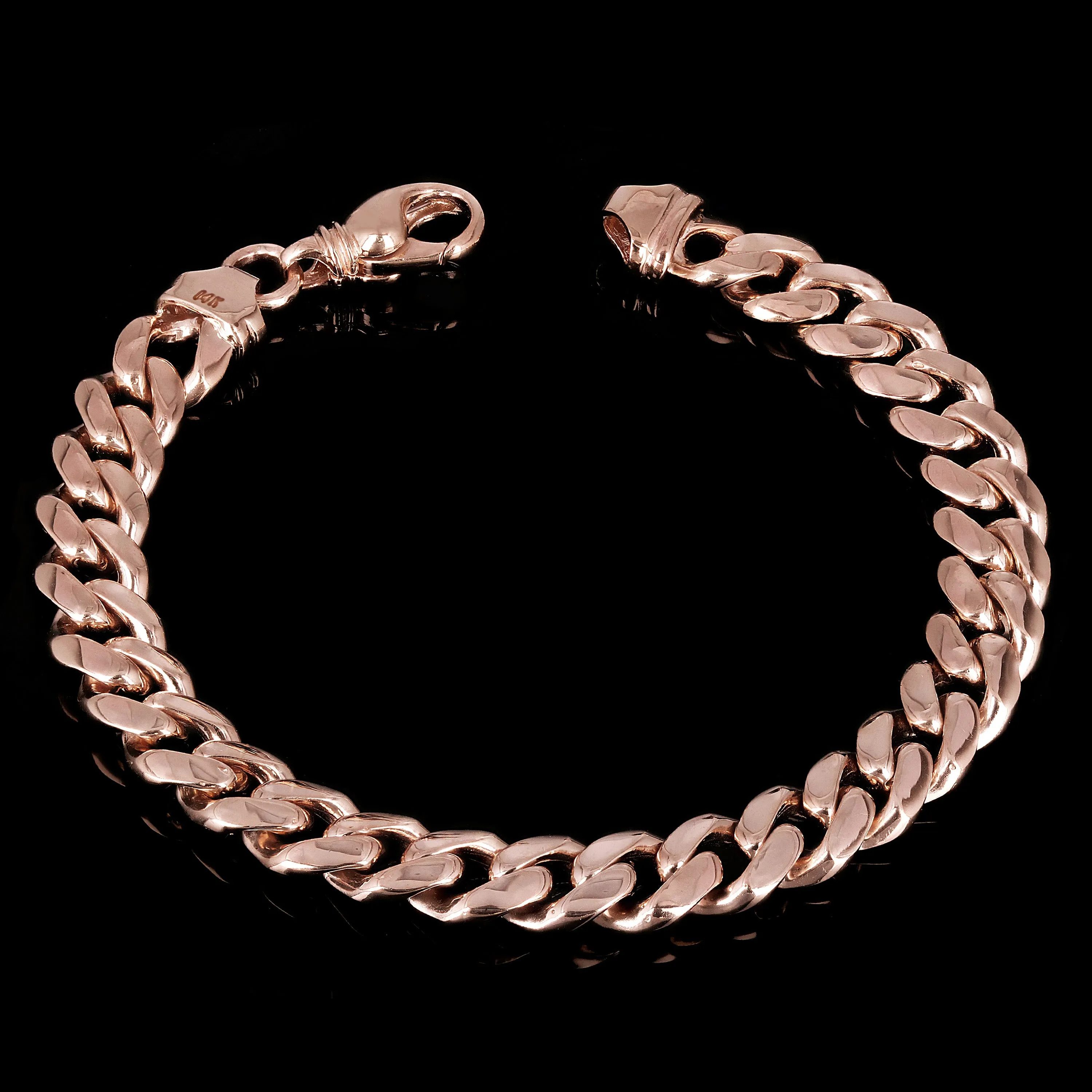 14k Yellow White or Rose Gold Solid Heavy Miami Cuban Chain Link Bracelet 10 mm 8", 8.5", 9" with Lobster Clasp
