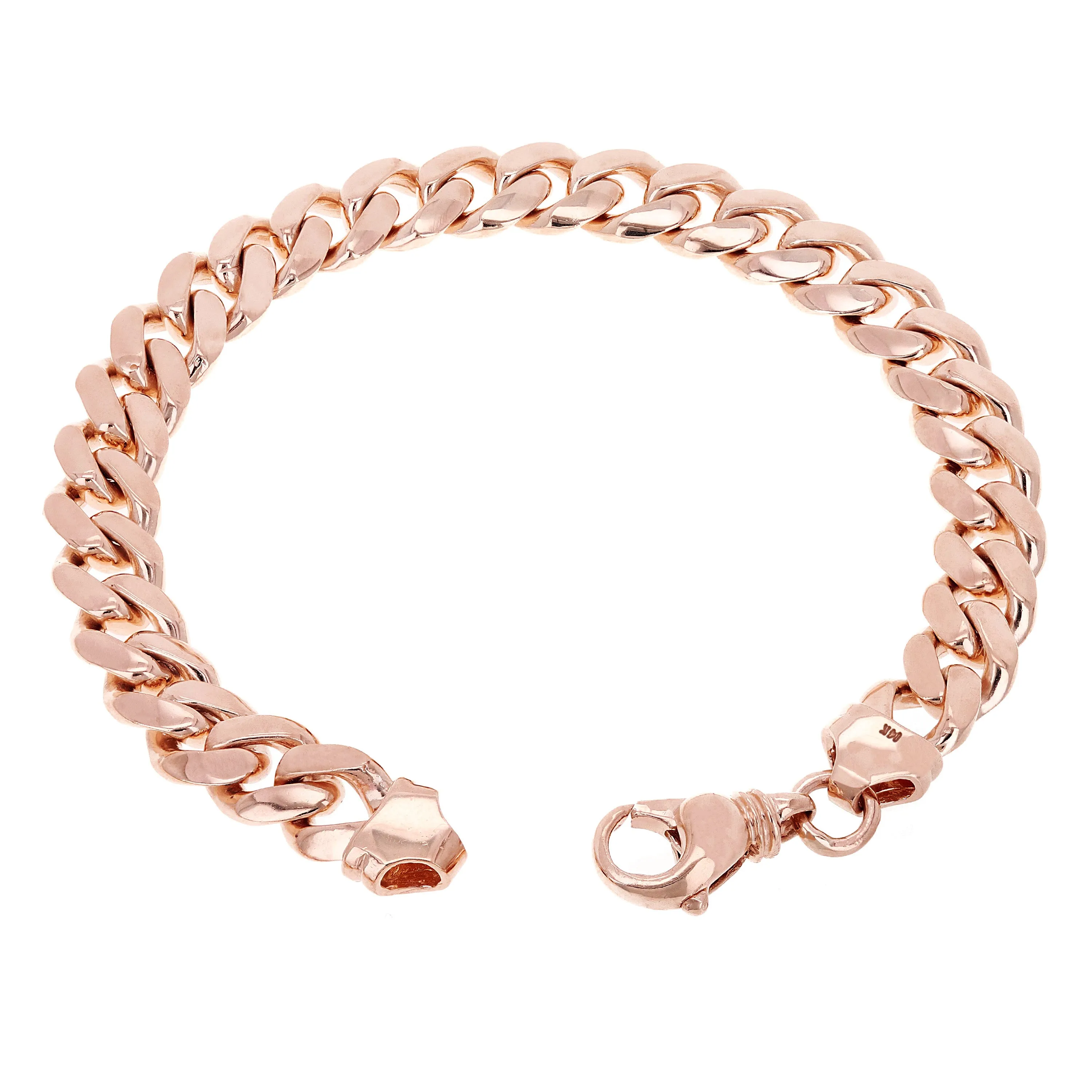 14k Yellow White or Rose Gold Solid Heavy Miami Cuban Chain Link Bracelet 10 mm 8", 8.5", 9" with Lobster Clasp