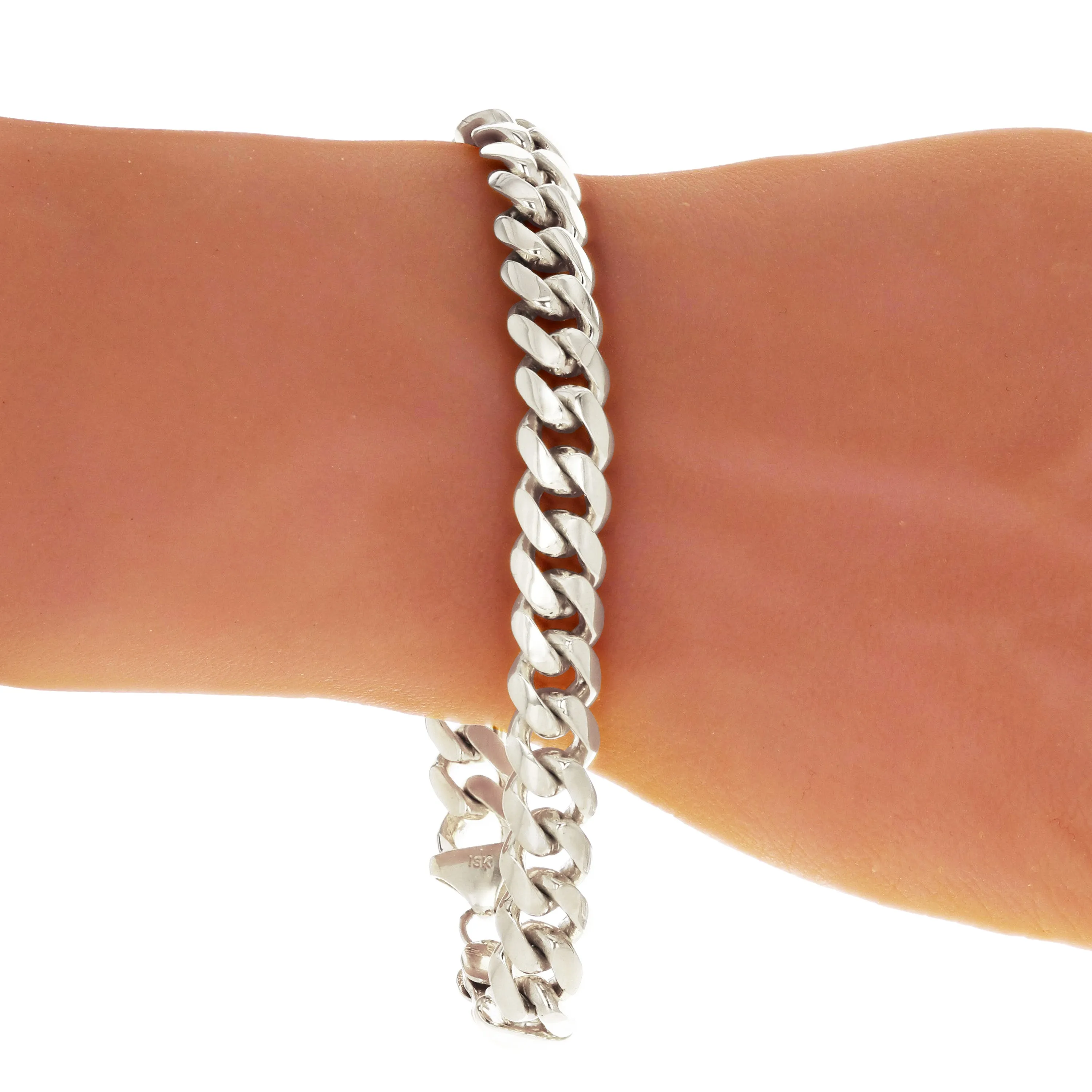 14k Yellow White or Rose Gold Solid Heavy Miami Cuban Chain Link Bracelet 10 mm 8", 8.5", 9" with Lobster Clasp