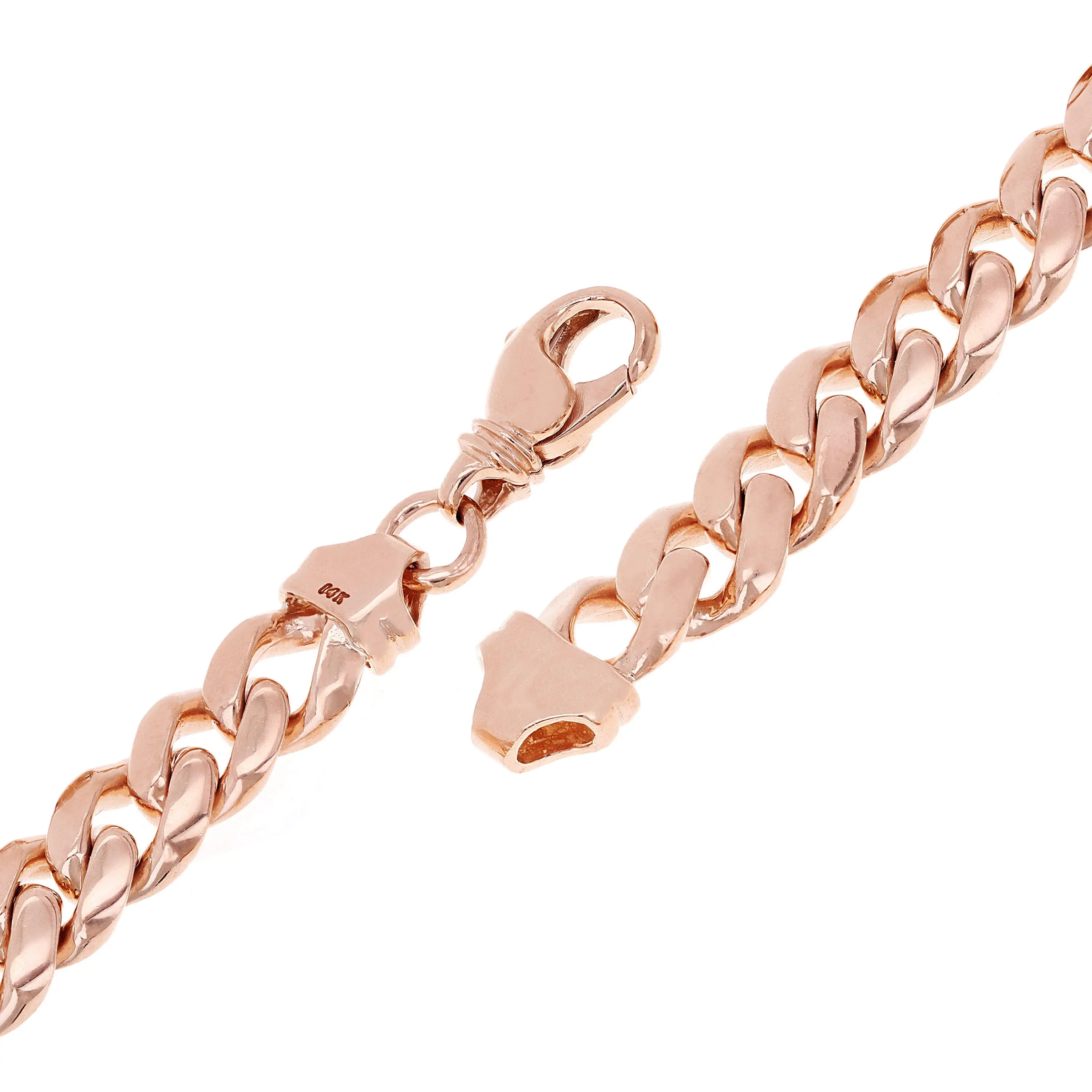 14k Yellow White or Rose Gold Solid Heavy Miami Cuban Chain Link Bracelet 10 mm 8", 8.5", 9" with Lobster Clasp