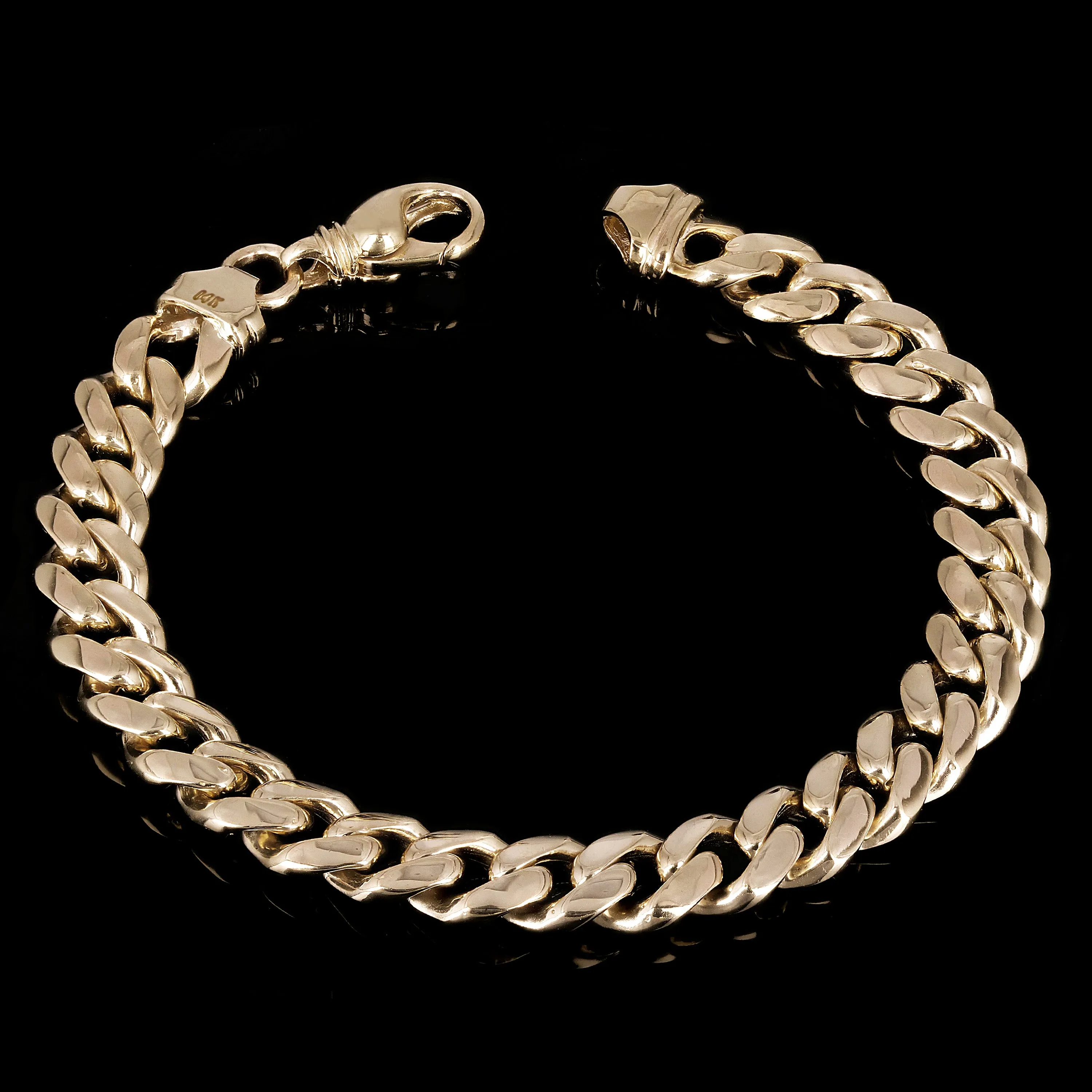14k Yellow White or Rose Gold Solid Heavy Miami Cuban Chain Link Bracelet 10 mm 8", 8.5", 9" with Lobster Clasp