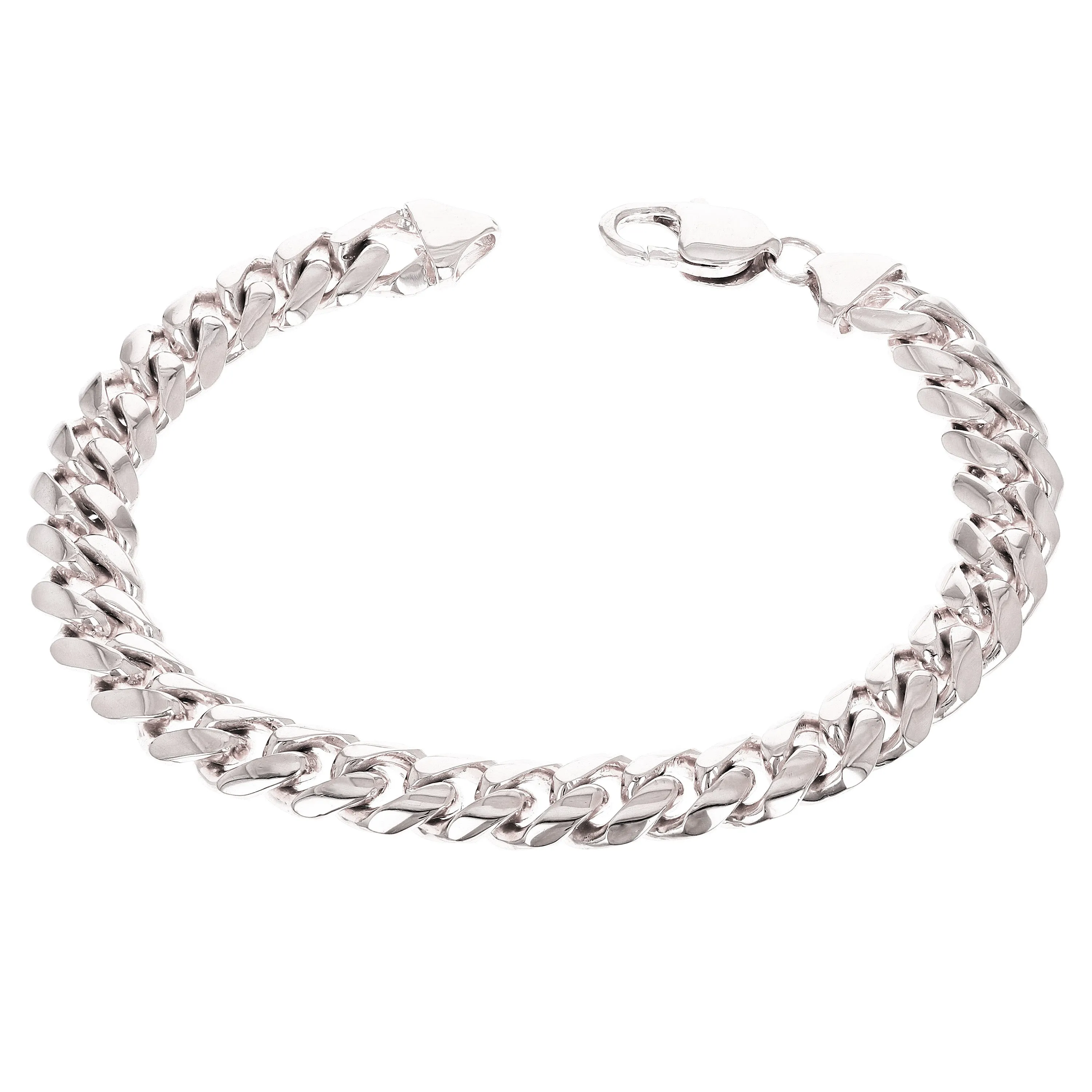 14k Yellow White or Rose Gold Solid Heavy Miami Cuban Chain Link Bracelet 10 mm 8", 8.5", 9" with Lobster Clasp
