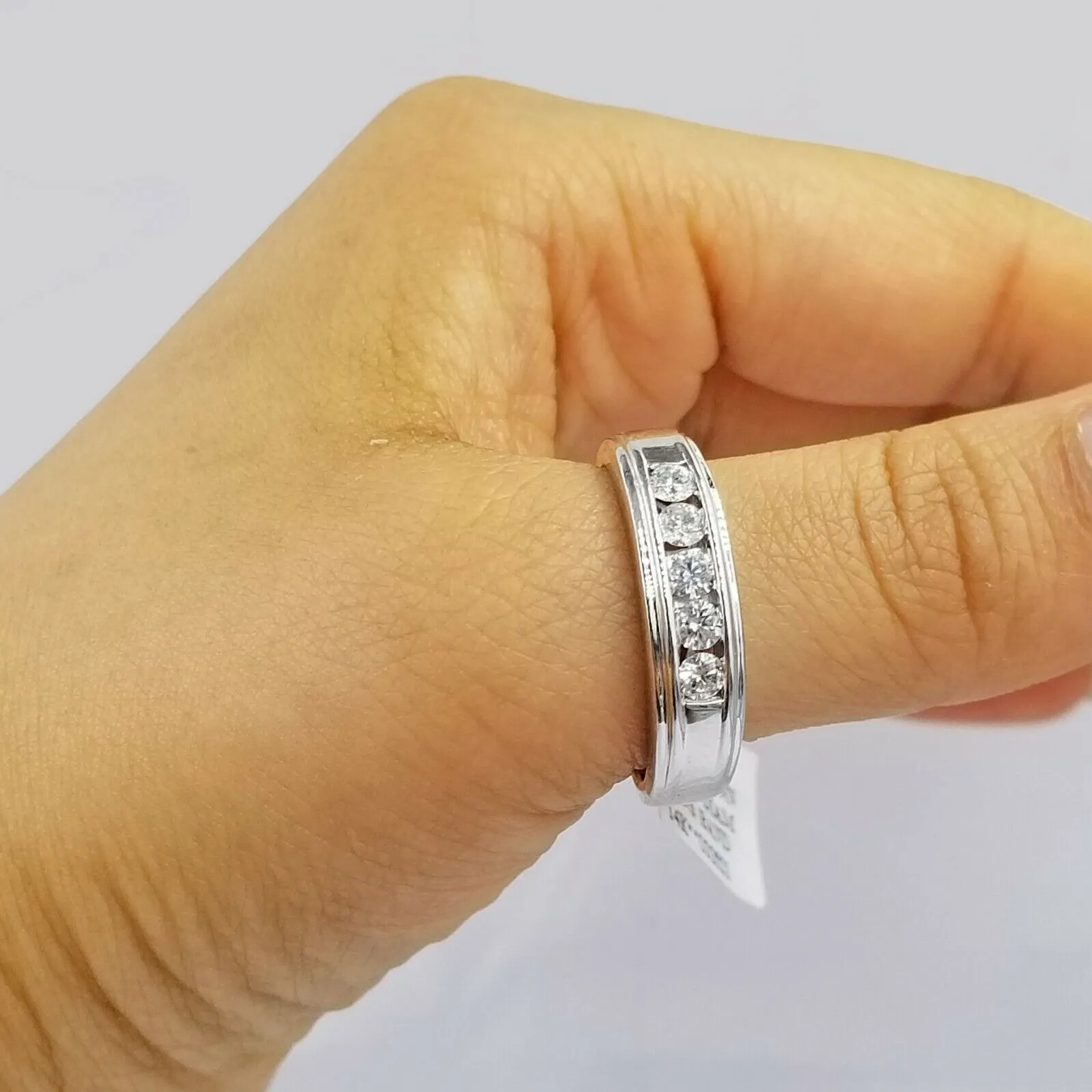 14k Yellow/White Gold Band Weeding Diamond Rings 0.50 CT Men's Band Ring, REAL