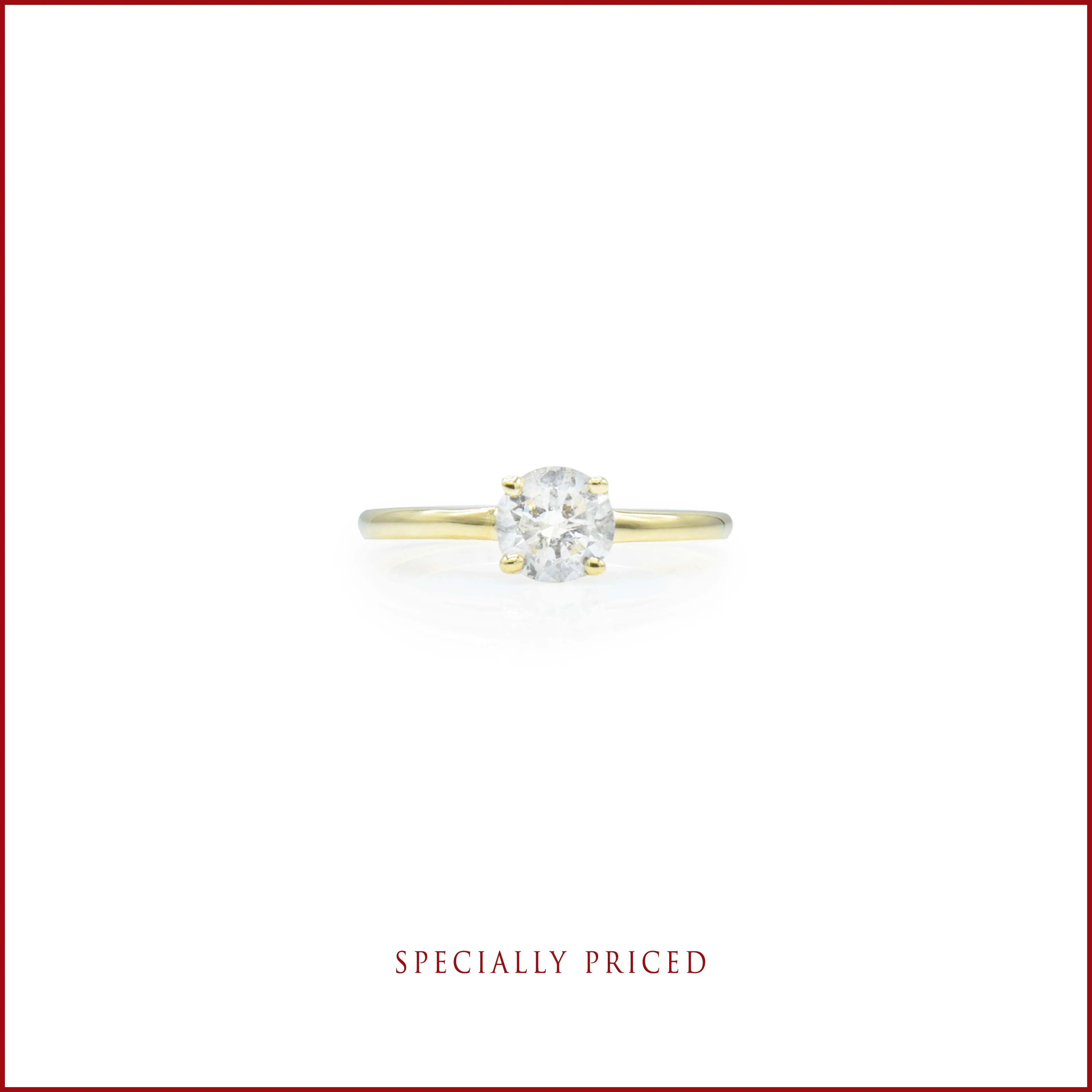 14KT Yellow Gold 0.75ct Solitaire Diamond Ring