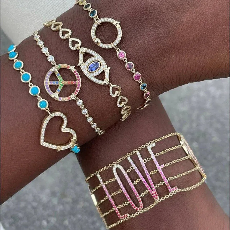 14KY Diamond Bezel Closure Bracelet