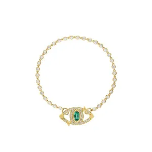 14KY Diamond Bezel Closure Bracelet