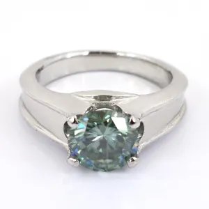 1.50 Ct AAA Certified Blue Diamond Solitaire Ring in 925 Sterling Silver, Amazing Shine & Bling !