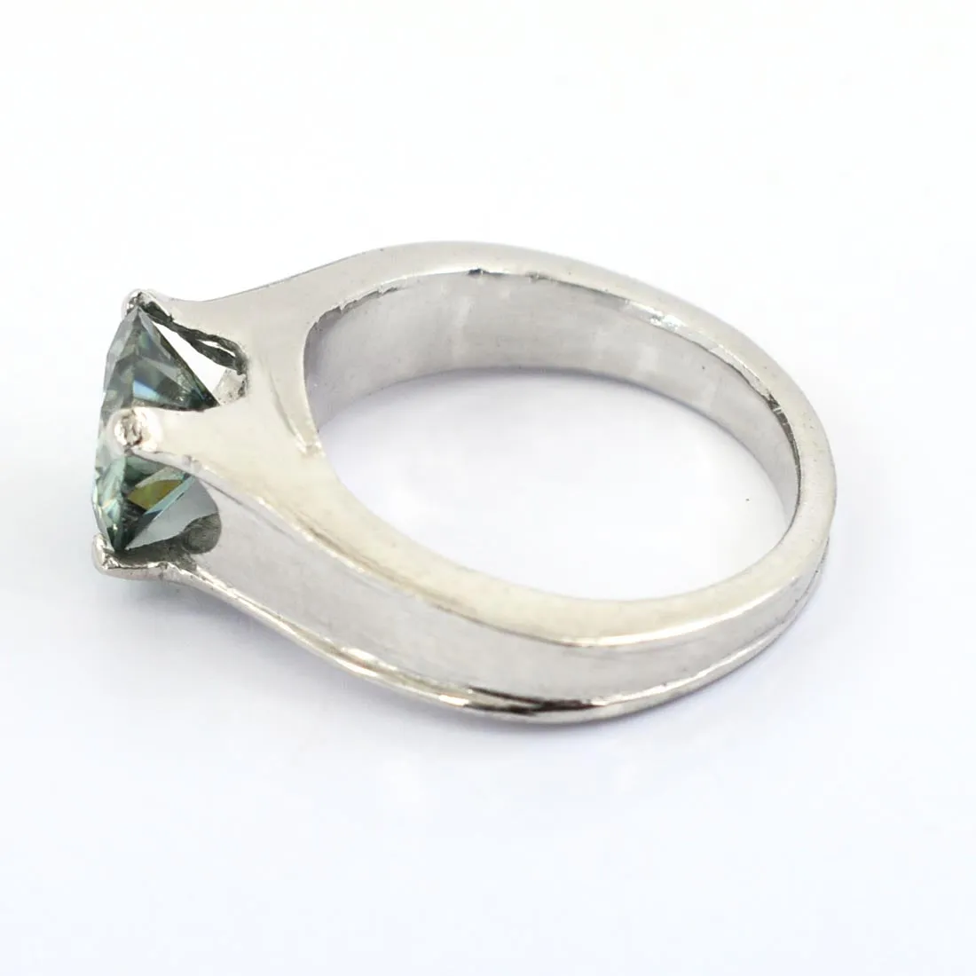 1.50 Ct AAA Certified Blue Diamond Solitaire Ring in 925 Sterling Silver, Amazing Shine & Bling !