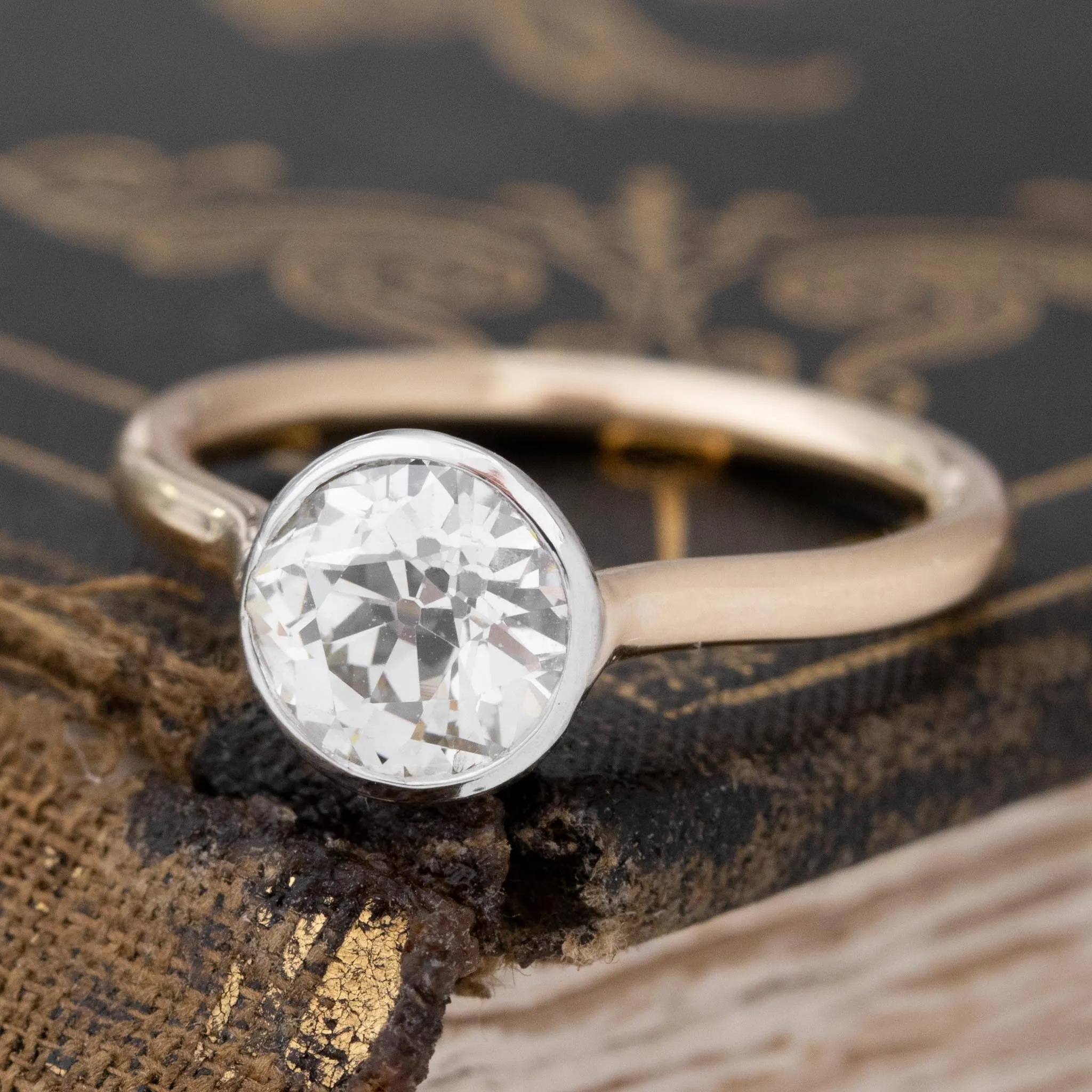 1.56ct (est) Old European Cut Diamond Bezel Conversion Solitaire