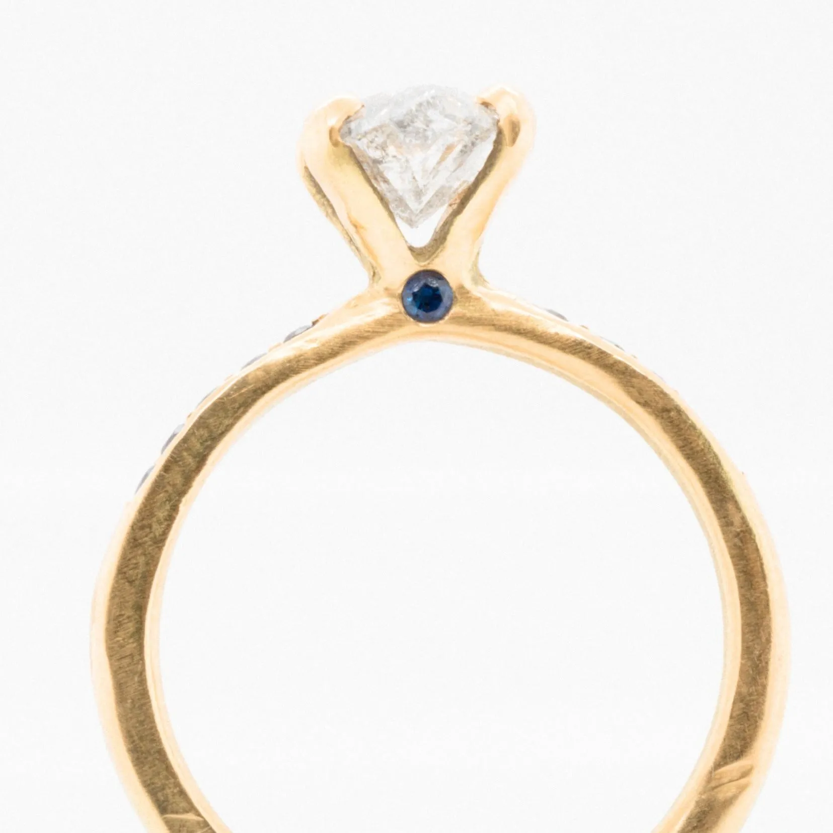 1.59 Carat Marquise Salt and Pepper Diamond Engagement Ring, 18k Yellow Gold