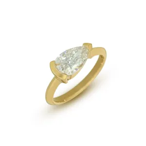 1.5ct Pear Parenthetical Diamond Ring