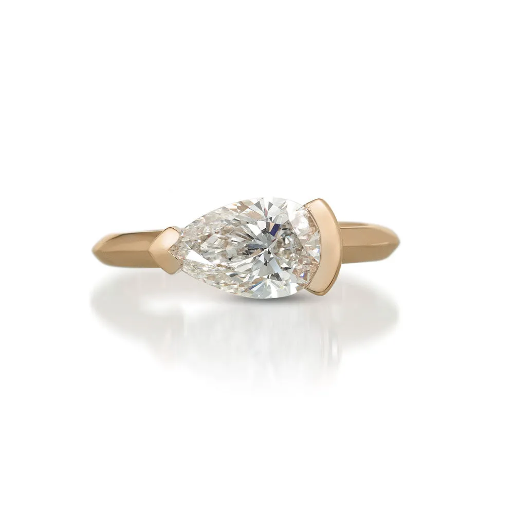 1.5ct Pear Parenthetical Diamond Ring