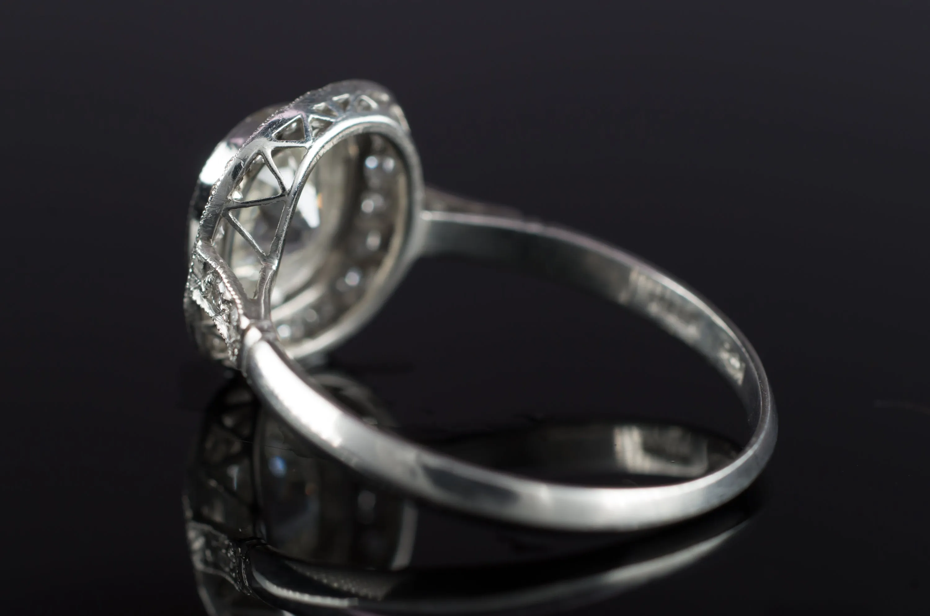 1.65CTW ANTIQUE CUSHION DIAMOND RING