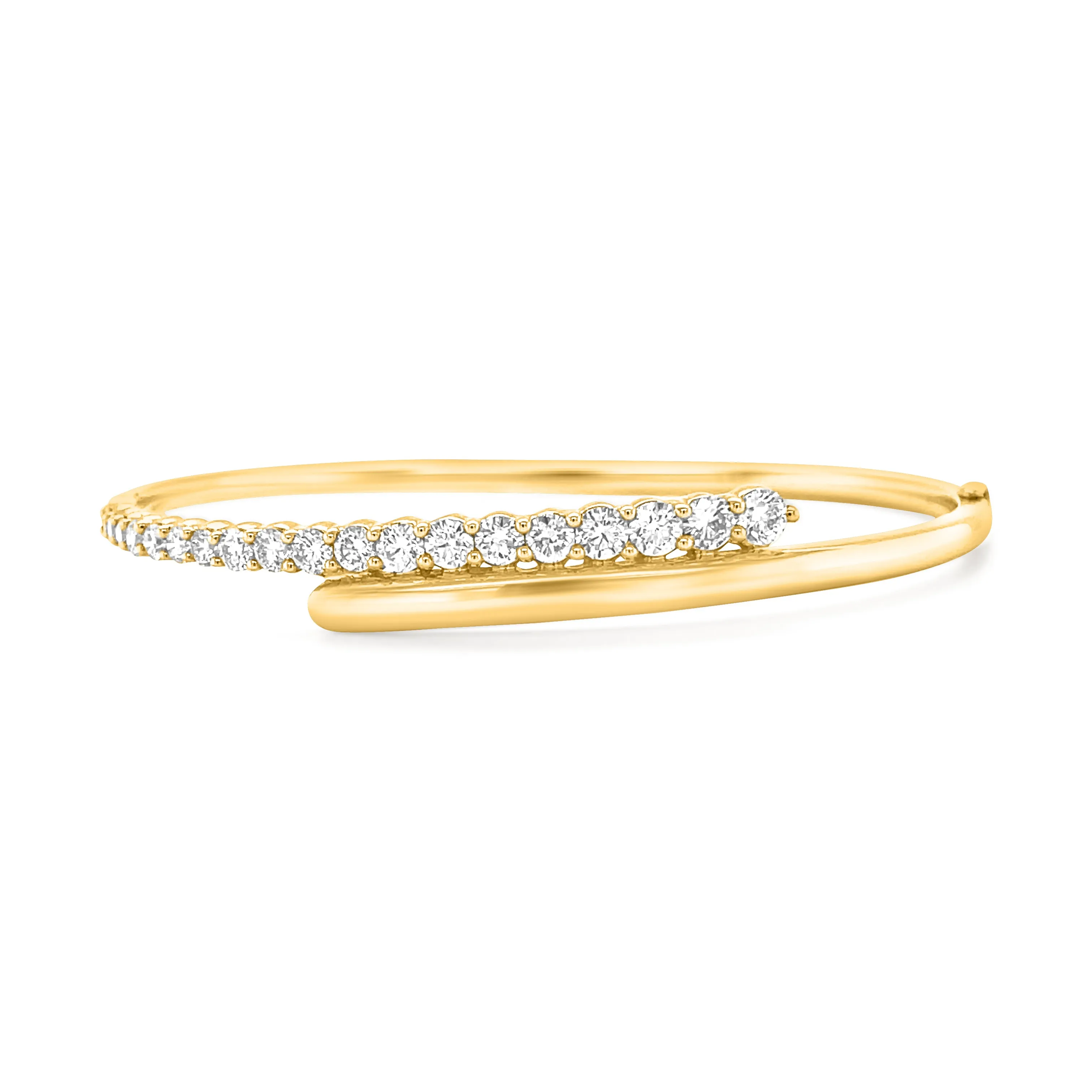 1.77 Carat Diamond Bangle in 14k Yellow Gold
