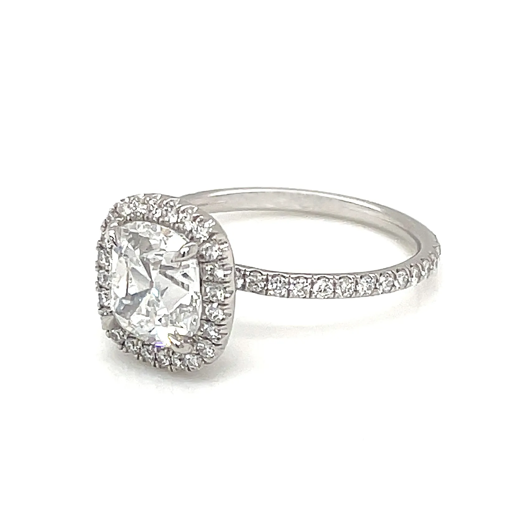 1.77ct Cushion Diamond Platinum Ring