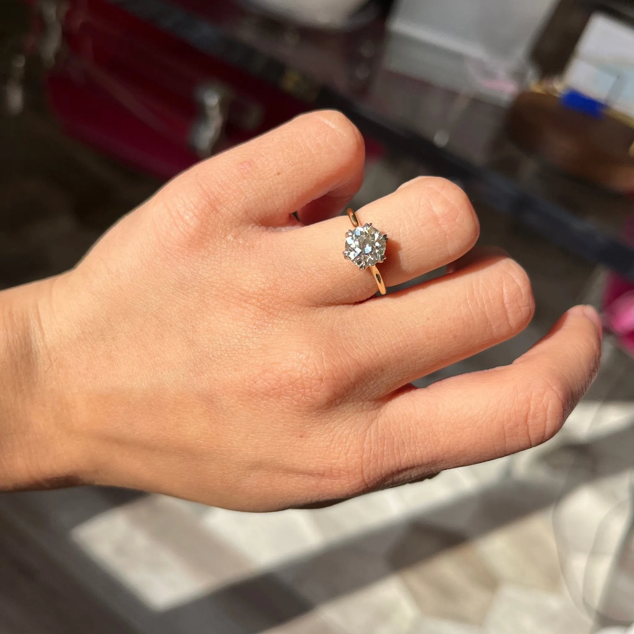 1.77ct Old European Cut Diamond Solitaire, GIA M SI