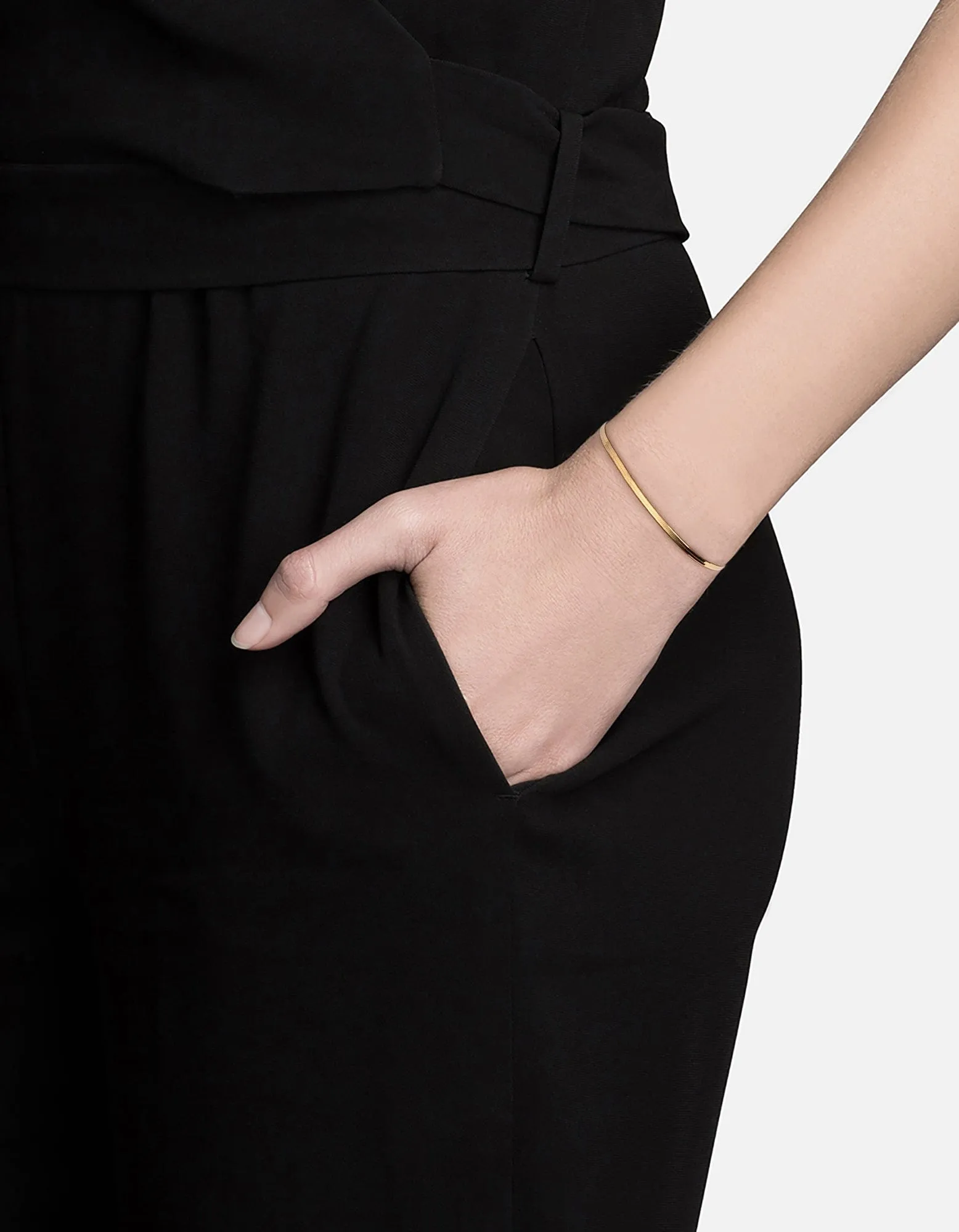 1.7mm Herringbone Bracelet, Gold Vermeil